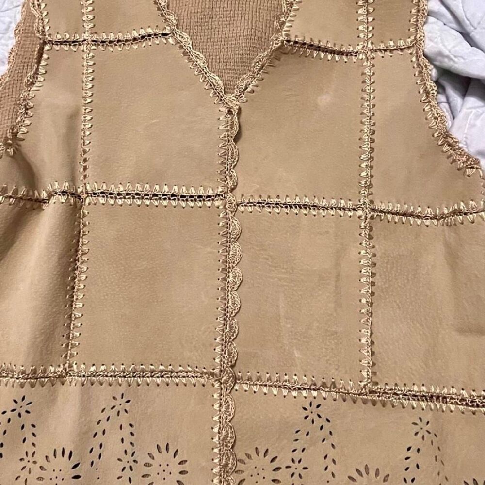 Erika Women's Tan and Gold Gilet